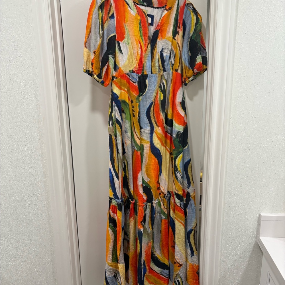 Anthropologie Maeve Suzannah Colorful Printed Maxi Dress